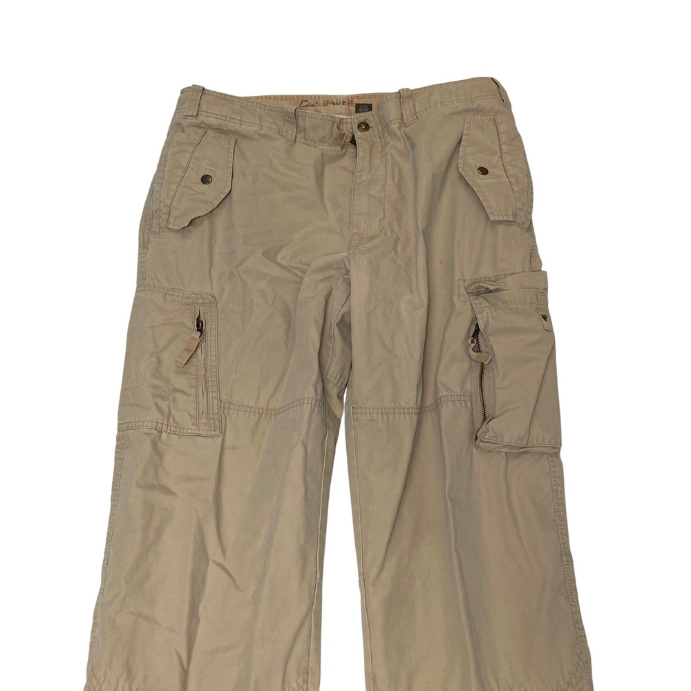 Eddie Bauer Mens Cargo Pants Khaki 38x32 Style 4929 Hiking Outdoor Spring 2009